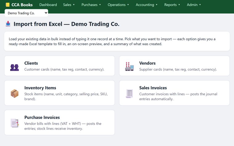 Bringing existing data in from Excel